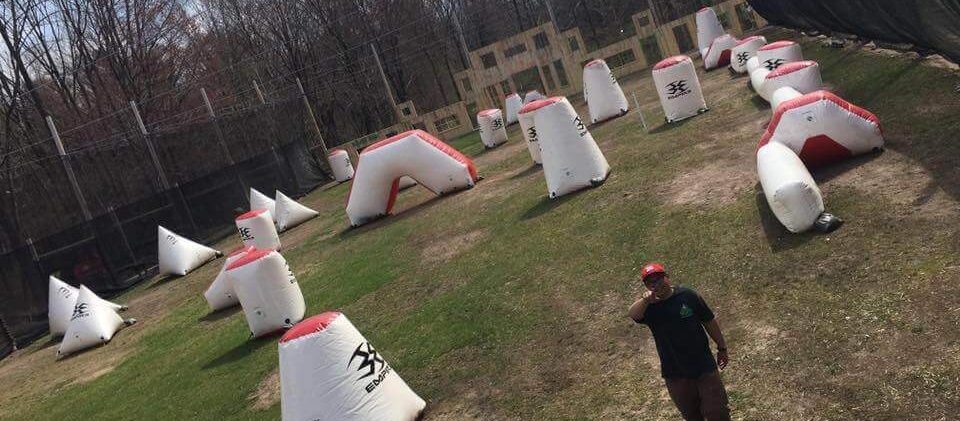 a photo of the speedball field at the paintball asylum