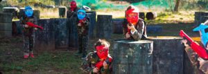 kids playing paintball with gotcha markers